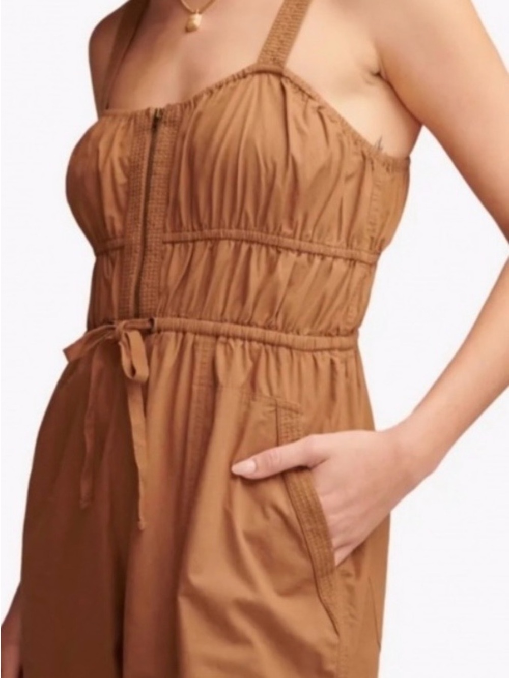 Lucky Brand Brown Cargo-Style Women's Overalls - Picture 5 of 5
